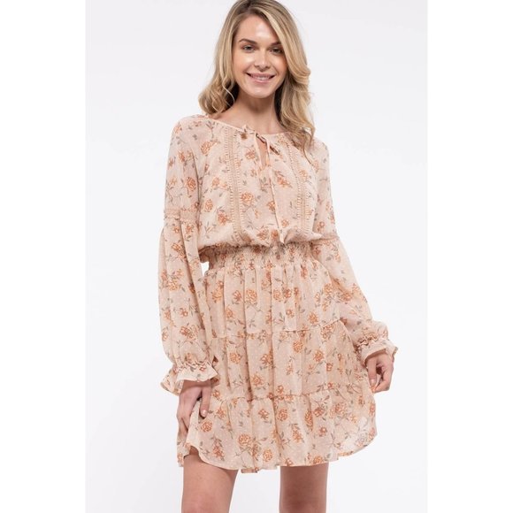 Dresses & Skirts - Boho FLORAL LACE TRIM MINI DRESS
